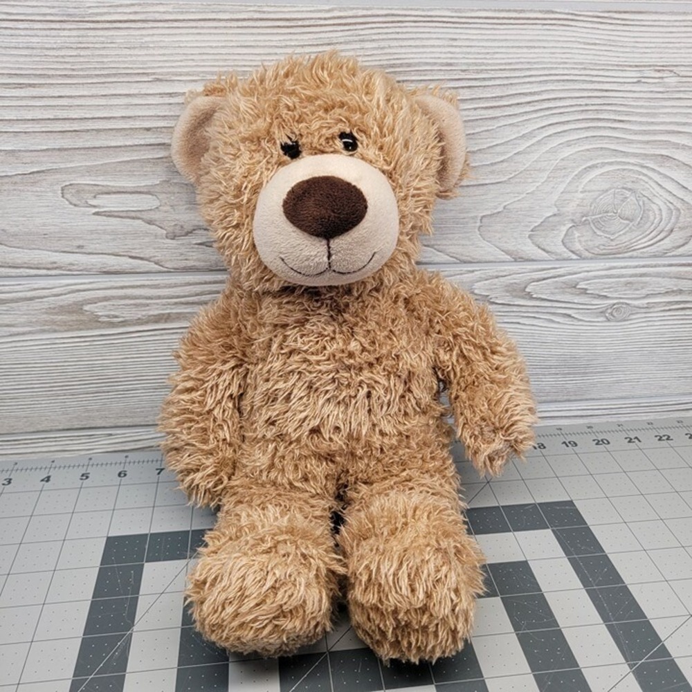 Build A‎ Bear Tan Shaggy Hair Teddy Plush Shaggy Curly Bear Smiling BAB READ